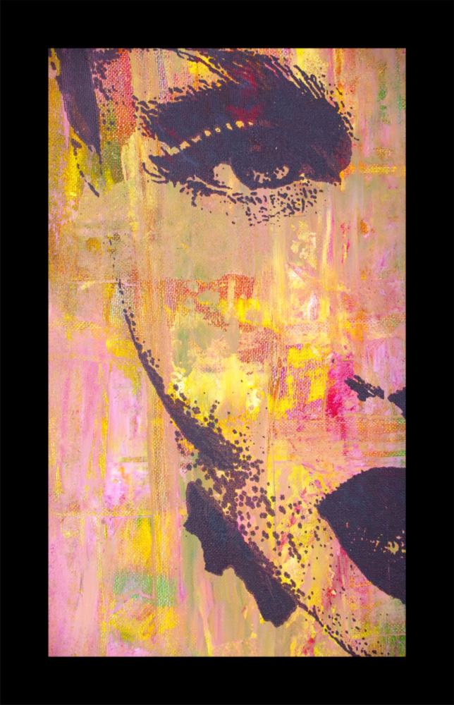 Arte de pared de vidrio de Retrato de mujer