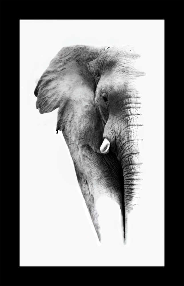 Arte de pared de vidrio de Elefante