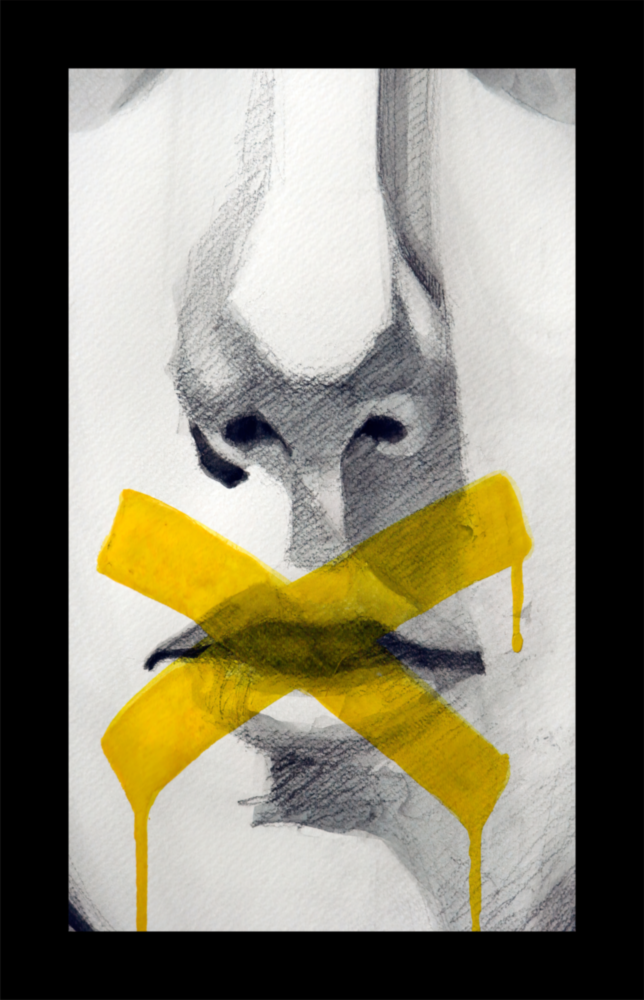 Nicht sprechen Glasbild