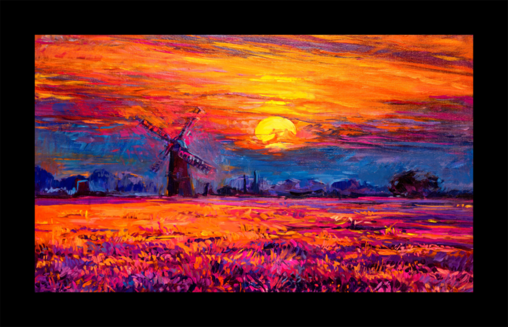 Arte de pared de vidrio de Molienda en el campo