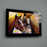 Farm Horses Glass Wall Art.