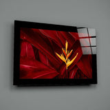 Red Leaves Glass Wall Art.