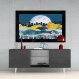 Golden Mountains Glass Wall Art.