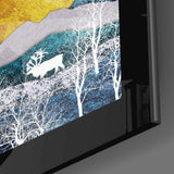 Golden Mountains Glass Wall Art.
