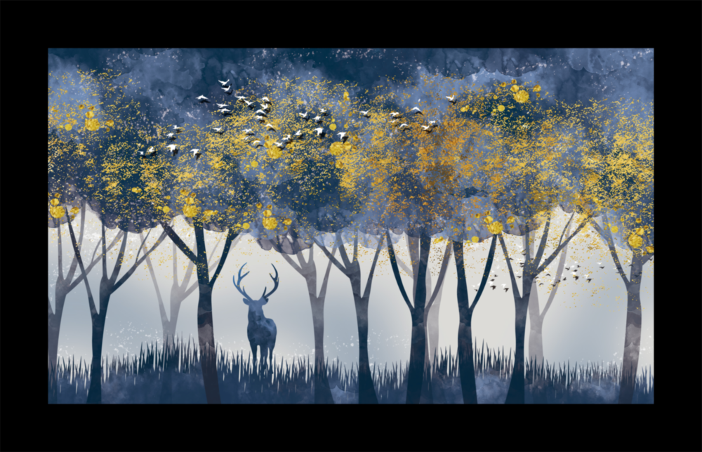 Arte della parete di vetro Foresta silenziosa