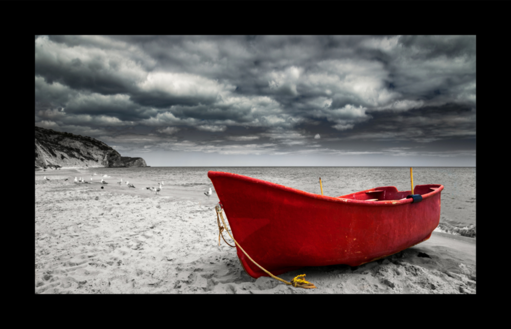 Arte de pared de vidrio de Barca rossa