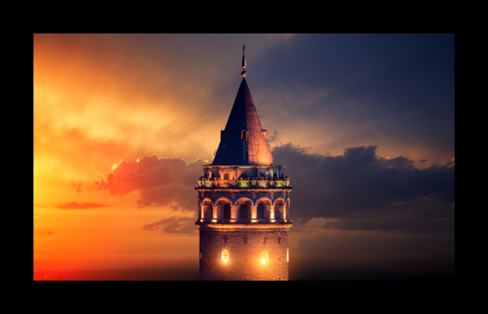 Arte de pared de vidrio de Torre Galata