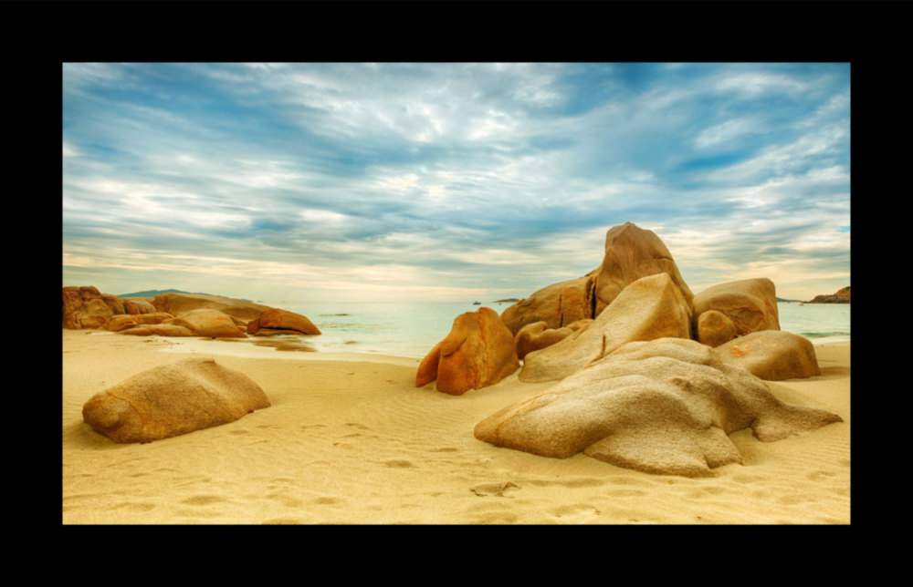 Arte della parete di vetro Sabbia e rocce