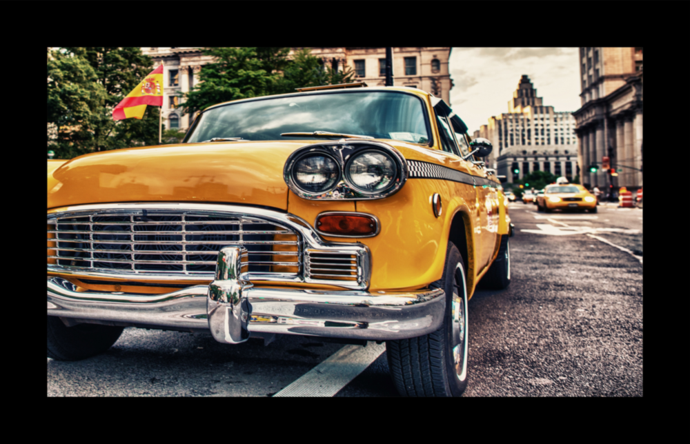 Classical Yellow Car Glass Wall Art