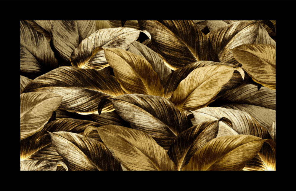 Arte della parete di vetro Foglie dorate