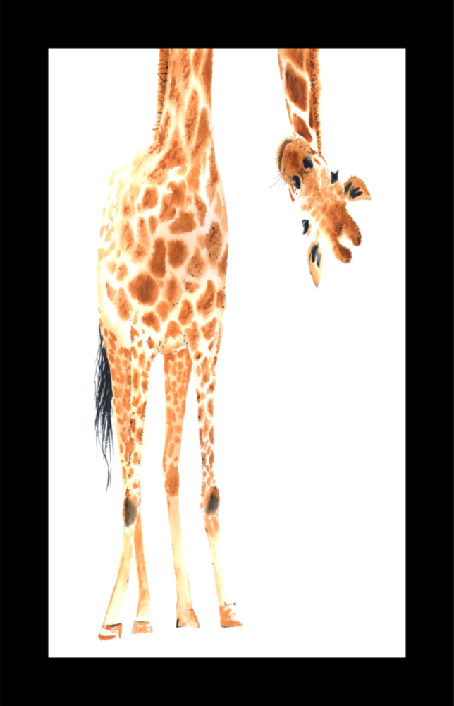 Curious Giraffe Glass Wall Art