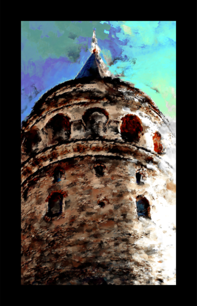 Arte de pared de vidrio de Torre Galata