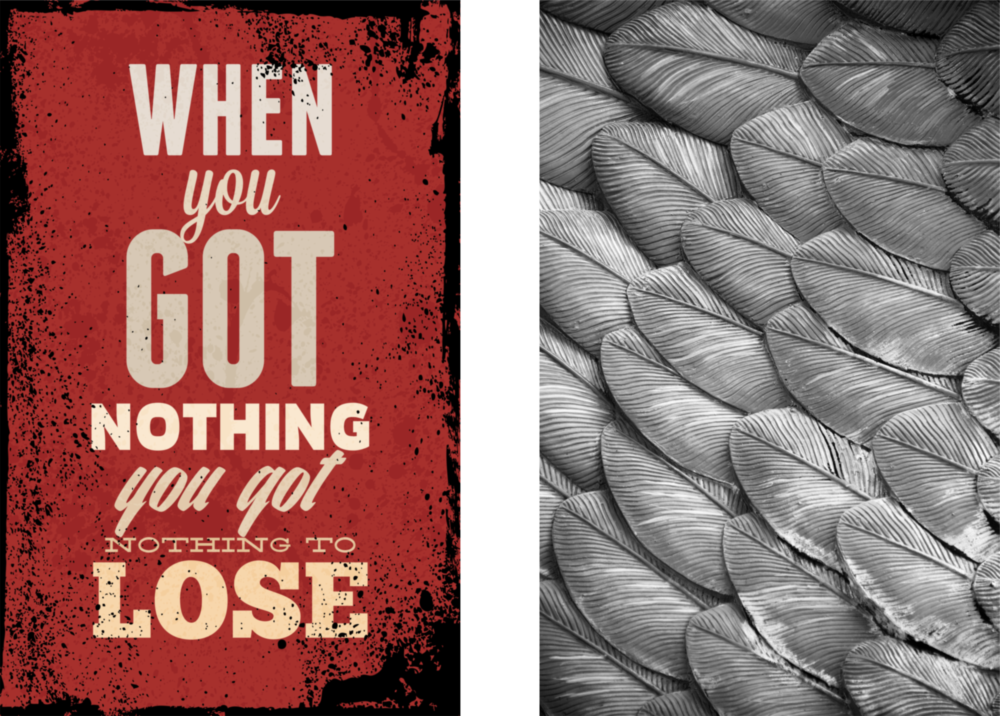 Quand tu n'as rien 2 pièces combinent l'art mural en verre