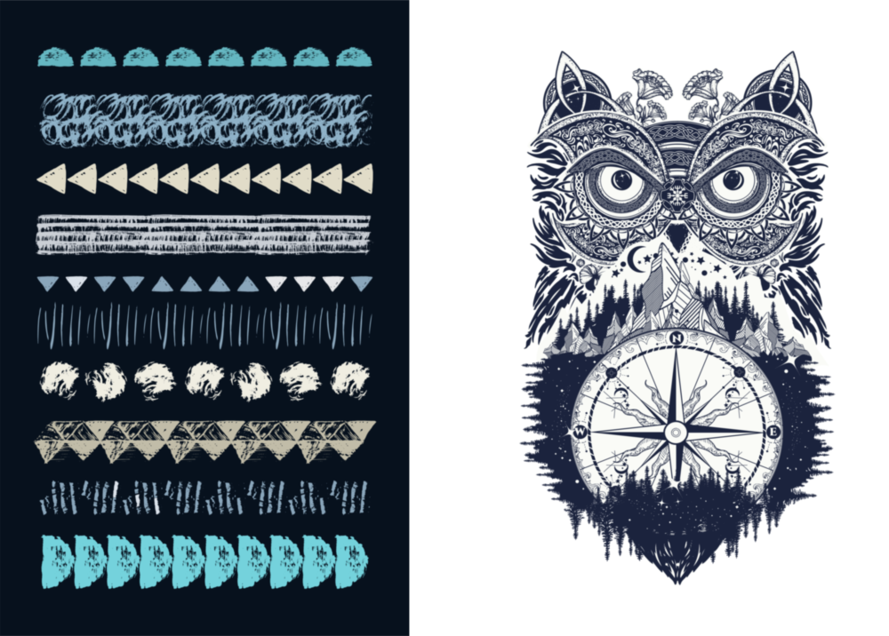 Gufo e forme 2 pezzi combinano arte della parete in vetro