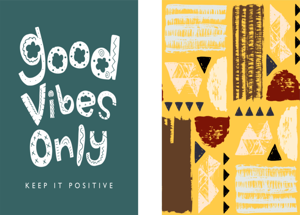 Solo buone vibrazioni 2 pezzi combinano arte della parete in vetro