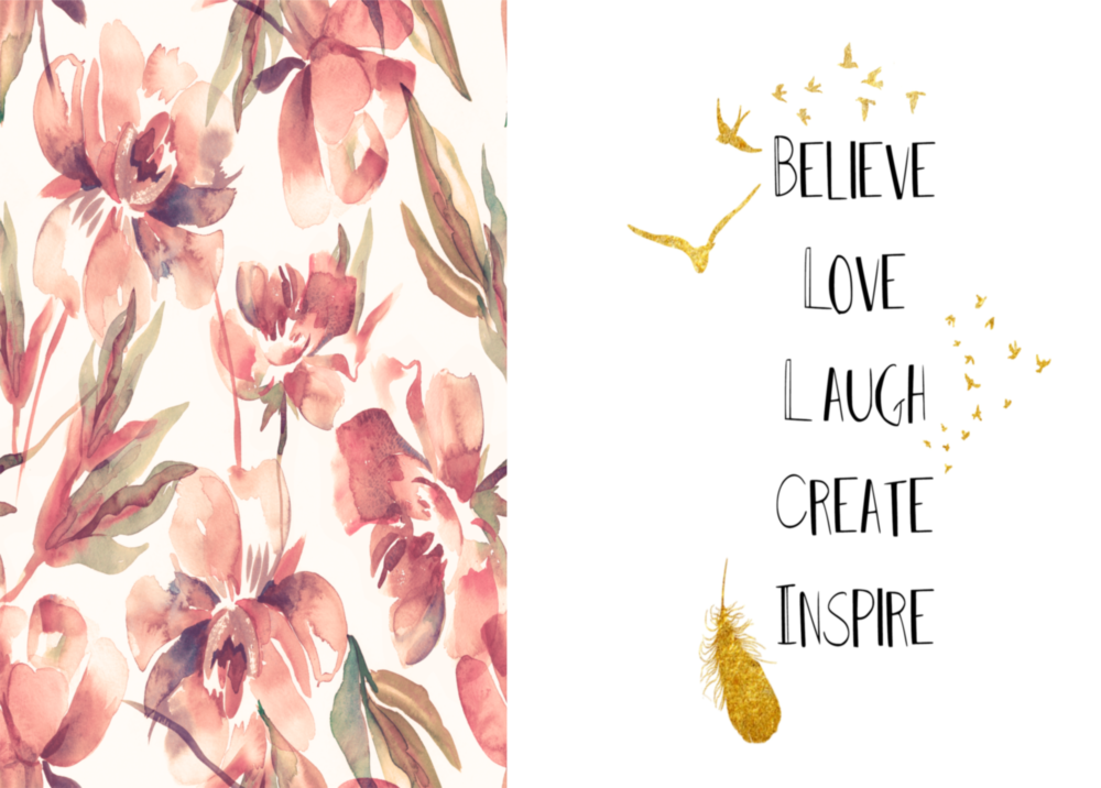 The Way of Happy Life 2 Pieces Combine Glass Wall Art