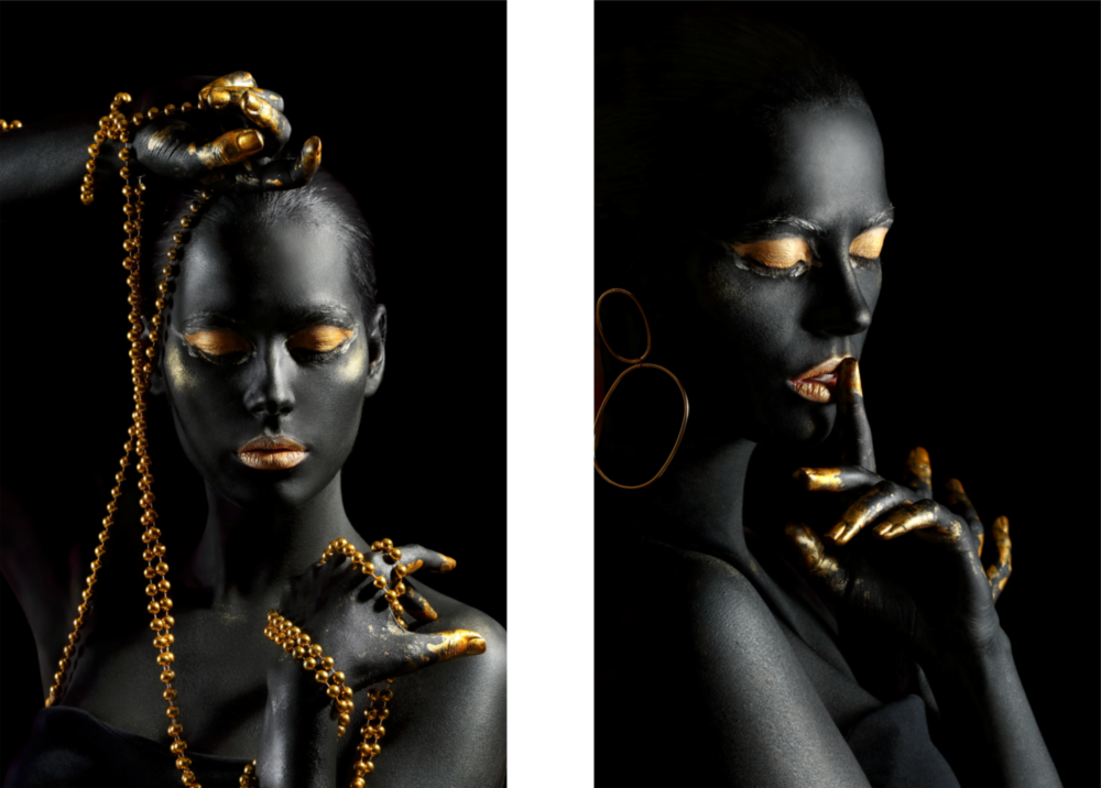 Women 2 Pieces Combine Glass Wall Art