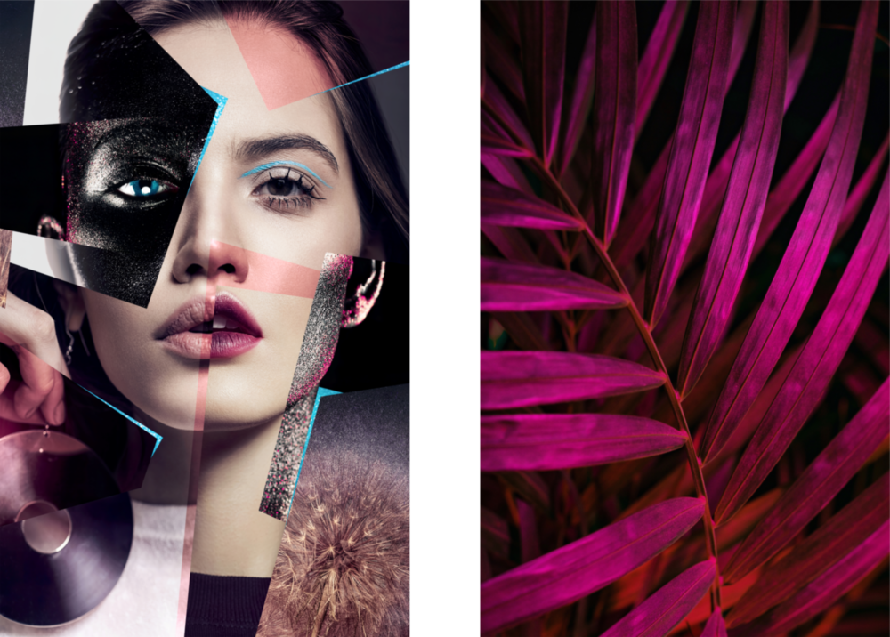 Patchwork Women 2 Pieces Combine Glass Wall Art