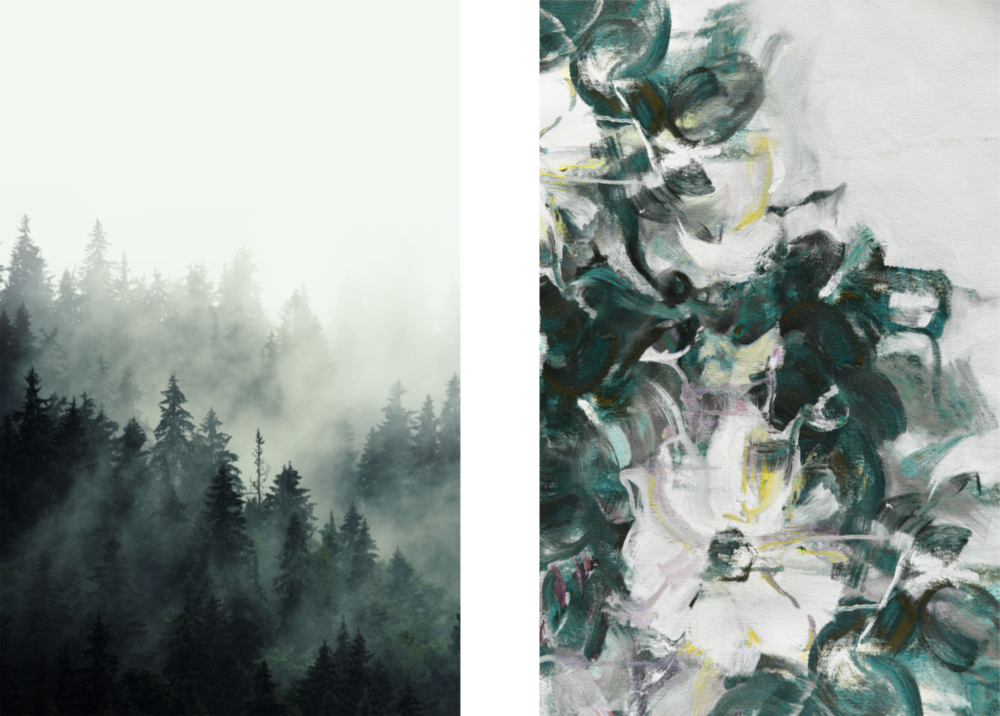 Tones of Green 2 Pieces Combine Glass Wall Art