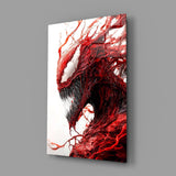 Venom's Sinister Presence Glass Wall Art