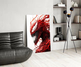 Venom's Sinister Presence Glass Wall Art