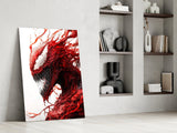 Venom's Sinister Presence Glass Wall Art