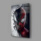 Venom Spider-Man Split Face Glass Wall Art