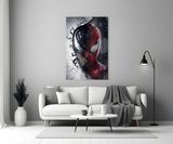 Venom Spider-Man Split Face Glass Wall Art