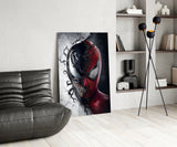 Venom Spider-Man Split Face Glass Wall Art