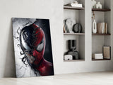 Venom Spider-Man Split Face Glass Wall Art