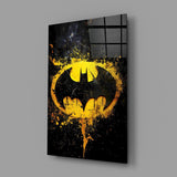 Batman Logo Splash Glass Wall Art