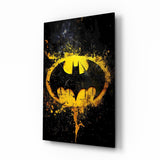 Batman Logo Splash Glass Wall Art