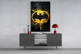 Batman Logo Splash Glass Wall Art