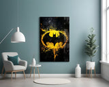Batman Logo Splash Glass Wall Art