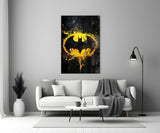 Batman Logo Splash Glass Wall Art