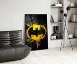 Batman Logo Splash Glass Wall Art