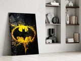 Batman Logo Splash Glass Wall Art