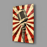 Vocal Icon Microphone Glass Wall Art