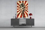 Vocal Icon Microphone Glass Wall Art