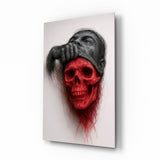 Ätherischer Totenkopf Glasbild - 72x46 cm