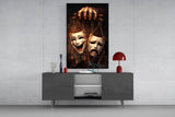 Tragedy and Comedy Masks Glass Wall Art