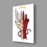 Divine Devil Hand Glass Wall Art
