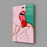 Pop Tongue Kiss Glass Wall Art