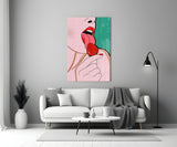 Pop Tongue Kiss Glass Wall Art