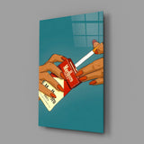 Marlboro Cigarette Pack Glass Wall Art