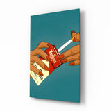 Marlboro Cigarette Pack Glass Wall Art