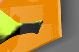 Pop Banana on Orange Glass Wall Art