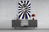 Vocal Icon Microphone Glass Wall Art