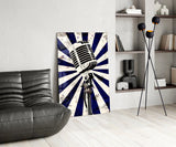 Vocal Icon Microphone Glass Wall Art