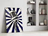 Vocal Icon Microphone Glass Wall Art